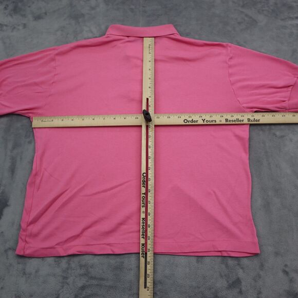 Joan Harper Shirt Womens M Pink Short Sleeve Collared Button Knit Polo - Picture 3 of 14